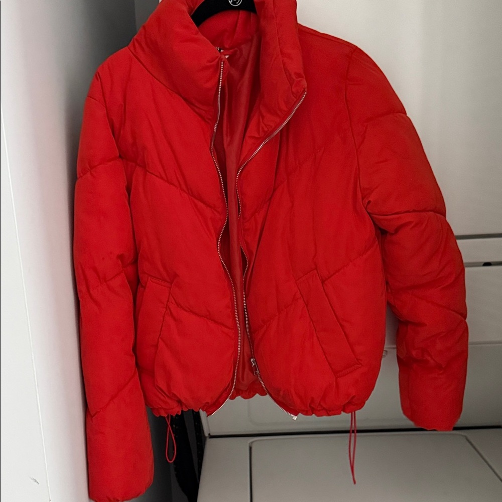 H&M Bold Red Puffer Jacket